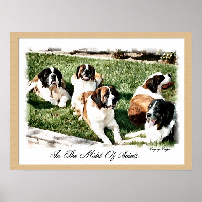 Saint Bernard Art Skriv ut Poster (Framsidan)