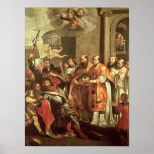 Saint Bernard av Clairvaux och William X Duke Poster