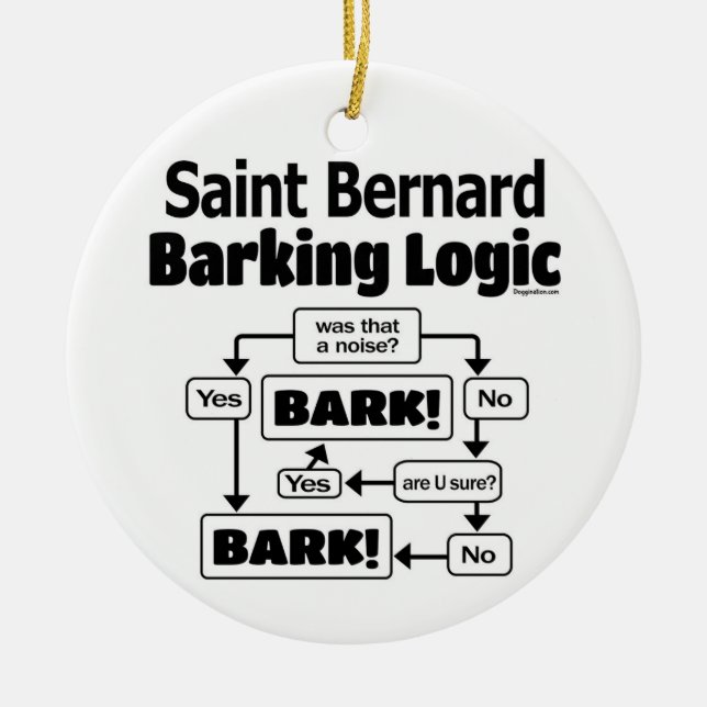 Saint Bernard Barking Logic Julgransprydnad Keramik (Framsidan)