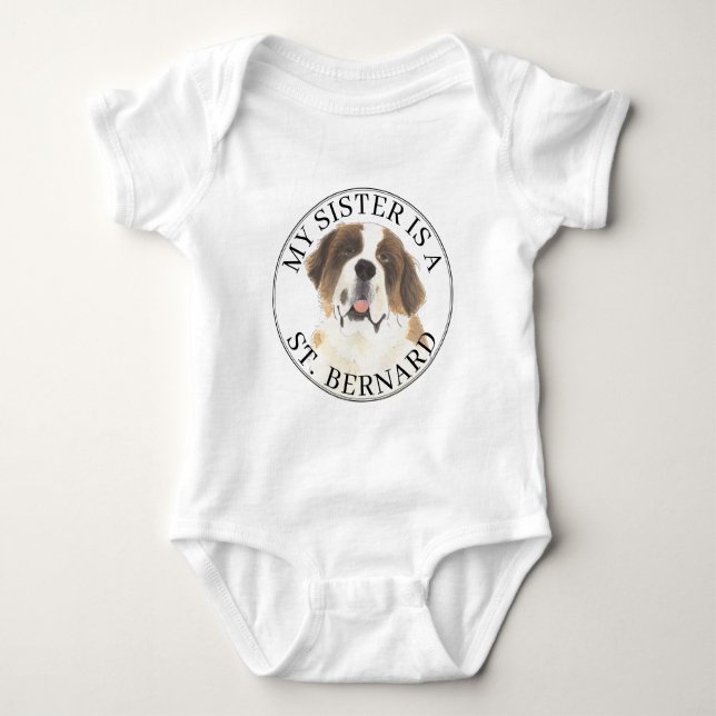 Saint Bernard Big Sister T Shirt (Framsida)