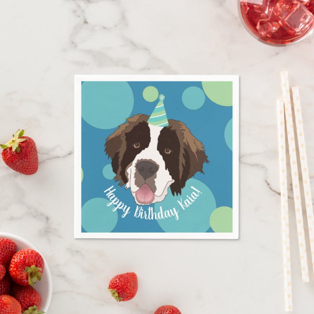 Saint Bernard Birthday Pappersservett (Insitu)