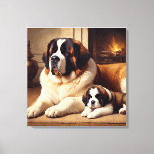 saint bernard canvastryck