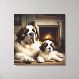 saint bernard canvastryck