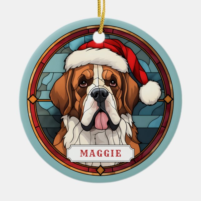 Saint Bernard Ceramic Circle Ornament (Framsidan)