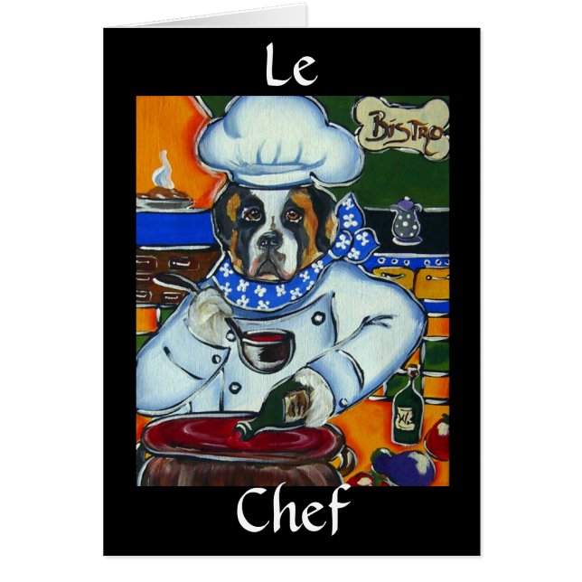Saint Bernard Chef Hälsningskort (Framsidan)