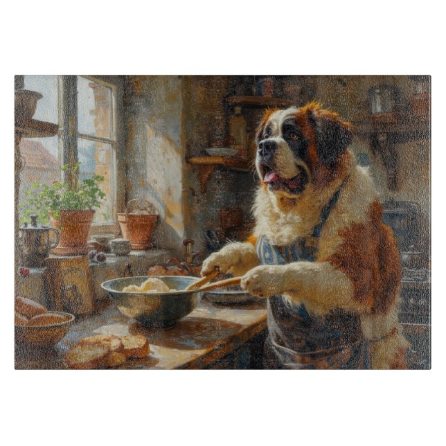 Saint Bernard Cooking in Kitchen (Framsidan)