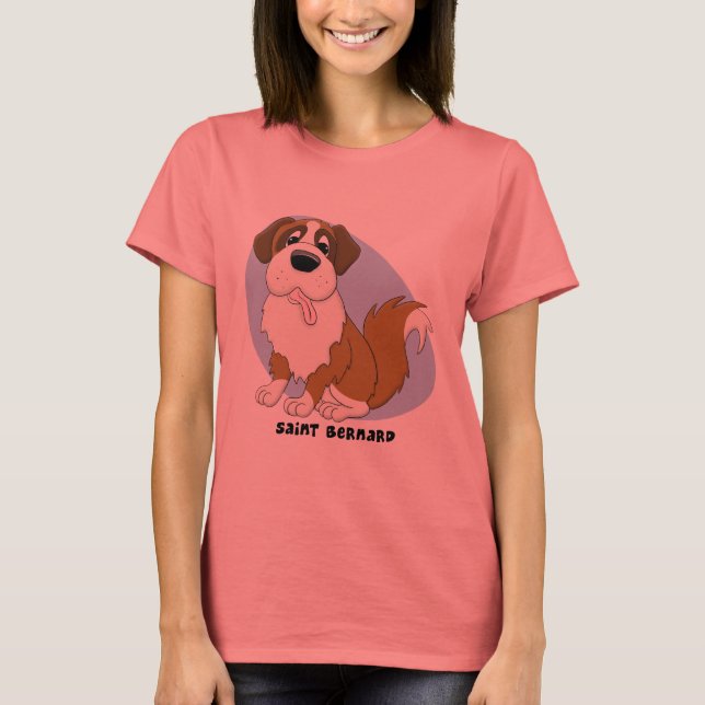 Saint Bernard Dam Ringer T-Shirt (Framsida)