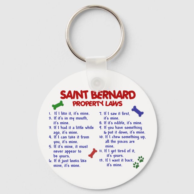 SAINT BERNARD Egendom Laws 2 Nyckelring (Framsida)