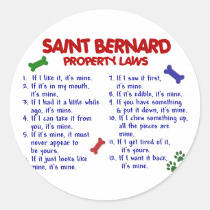SAINT BERNARD Egendom Laws 2 Runt Klistermärke