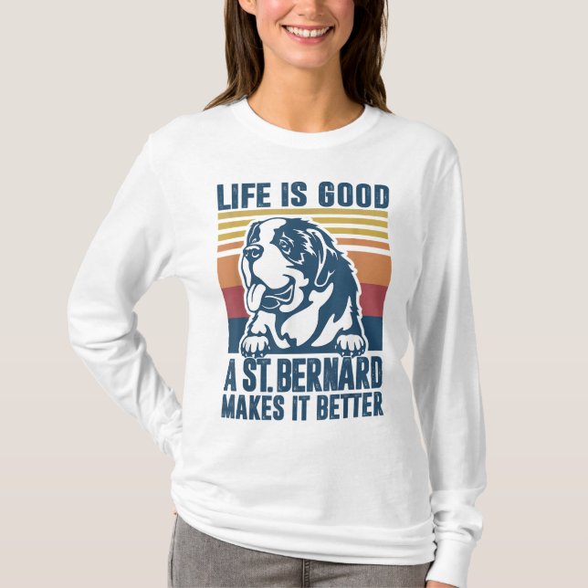 Saint Bernard-gåvor till kvinnor Manar Hund Mamma  T Shirt (Framsida)