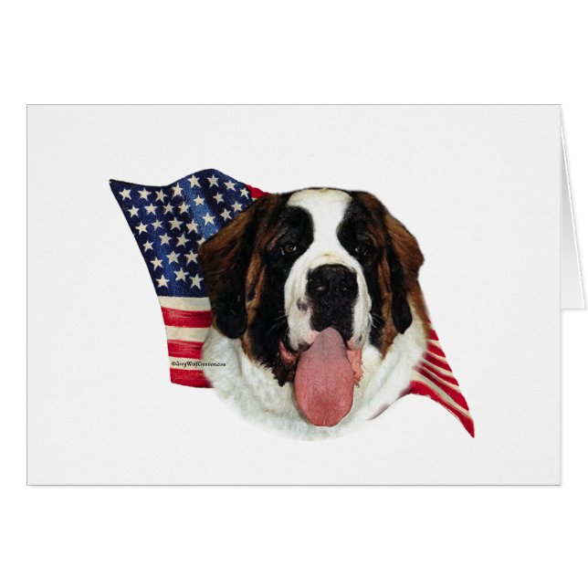 Saint Bernard (grov) Flagga Hälsningskort (Framsidan Horizontal)