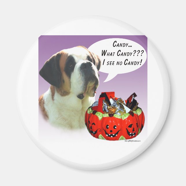 Saint Bernard Halloween Candy Magnet (Framsidan)