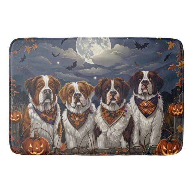 Saint Bernard Halloween Spooky Badrumsmatta (Framsidan)