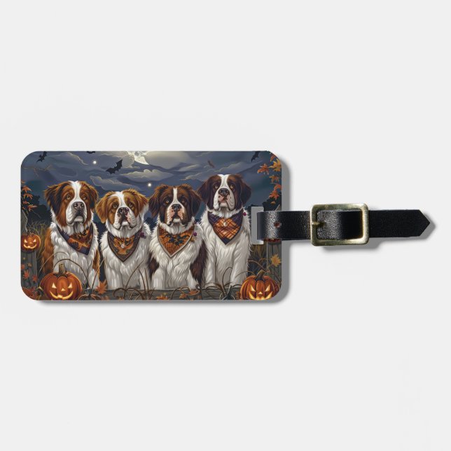 Saint Bernard Halloween Spooky Bagagebricka (Horisontell Framsida)
