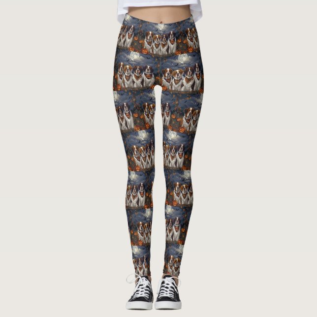 Saint Bernard Halloween Spooky Leggings (Framsida)