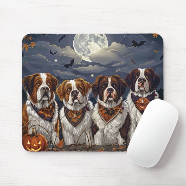 Saint Bernard Halloween Spooky Musmatta (Med mus)