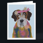 Saint Bernard Hippie Kort<br><div class="desc">The whimsy of this doggie is meant to add joy to someone's day!</div>