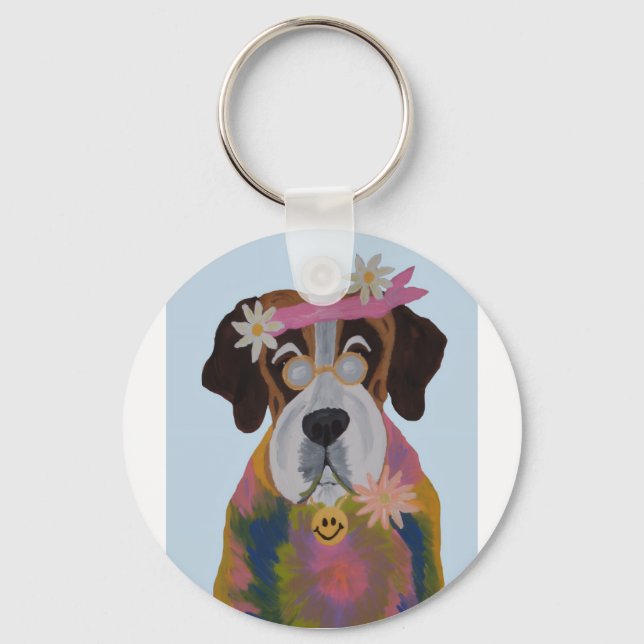 Saint Bernard Hippie Nyckelring (Framsida)