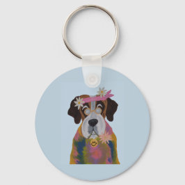 Saint Bernard Hippie Nyckelring
