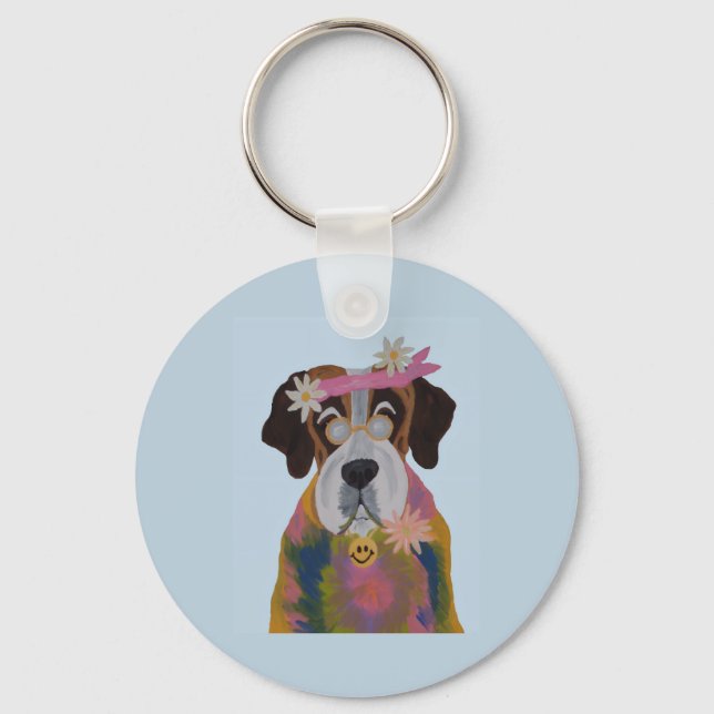 Saint Bernard Hippie Nyckelring (Framsida)