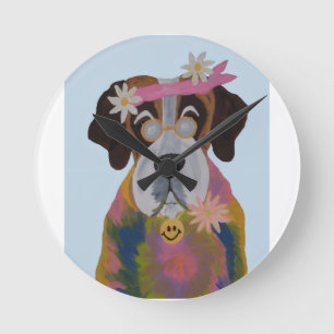 Saint Bernard Hippie Rund Klocka