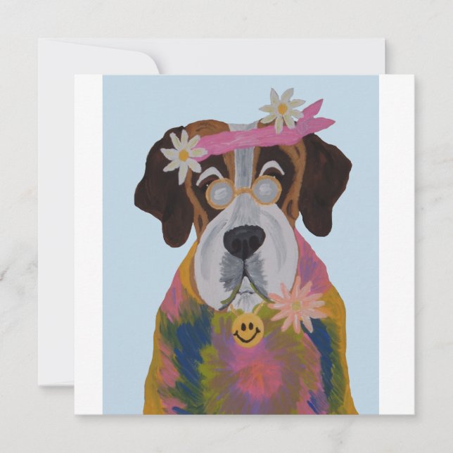 Saint Bernard Hippie Tack Kort (Framsida)
