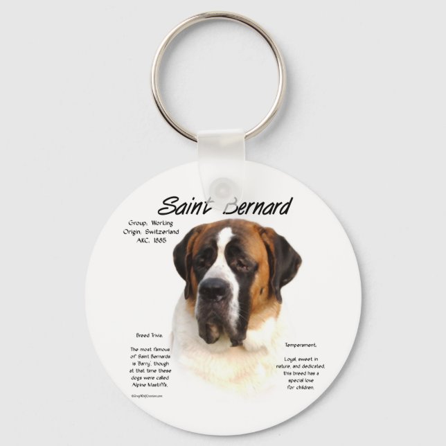 Saint Bernard-historikdesign Nyckelring (Framsida)