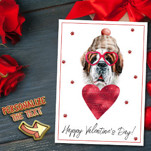 Saint Bernard Hund Älskare Alla hjärtans dag Prese Julkort