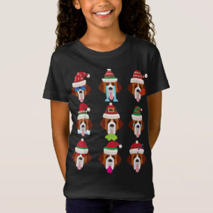 SAINT BERNARD Hund Ansikte Santa Costume Julafton T Shirt