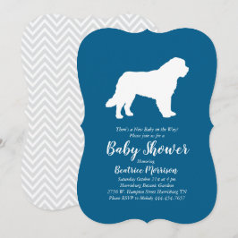 Saint Bernard Hund Baby Shower Boy Blue Inbjudningar