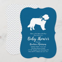 Saint Bernard Hund Baby Shower Boy Blue Inbjudningar