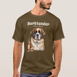 Saint Bernard Hund Barktender Extraordinair T Shirt