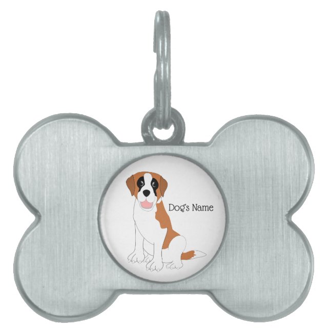Saint Bernard Hund design ID-bricka Husdjur (Framsidan)