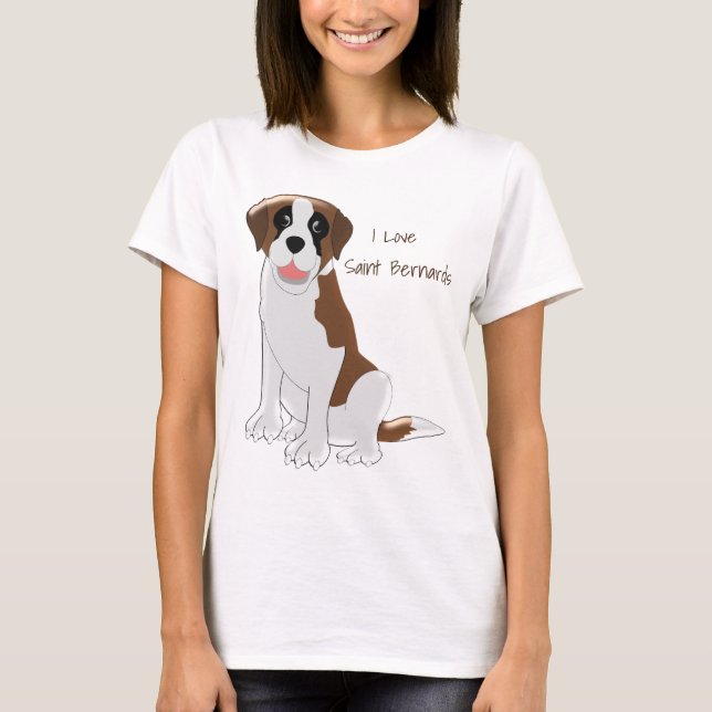 Saint Bernard Hund design Personlig Tee Shirt (Framsida)