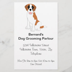 Saint Bernard Hund Frisörsalong Flygblad