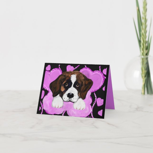SAINT BERNARD-HUND  HELGKORT (Framsida)