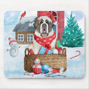 Saint Bernard Hund I snö julhuset Hund House Musmatta