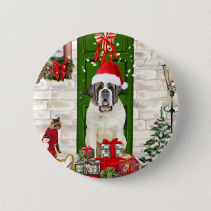 Saint Bernard Hund jul Knapp