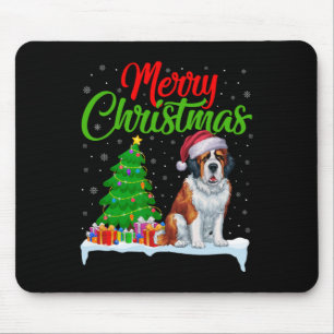 Saint Bernard Hund Ljus Funny Julafton Julgran Musmatta