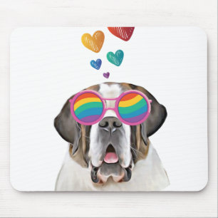 Saint Bernard Hund med Hearts Valentindagen Musmatta