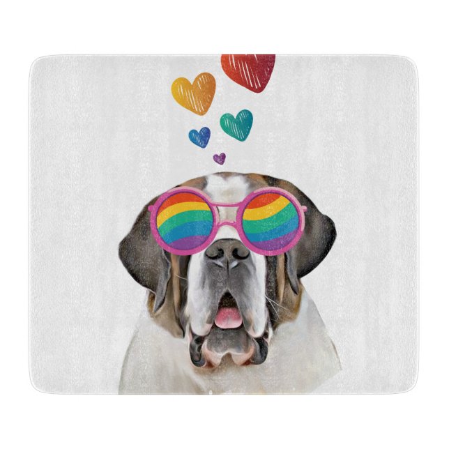 Saint Bernard Hund med Hjärtan Alla Hjärtans Dag (Framsidan)