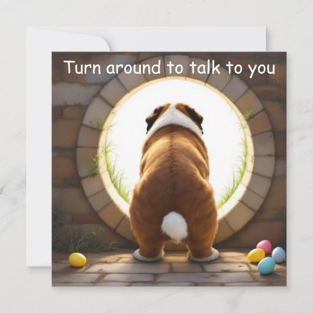 Saint Bernard hund - Påsk Julkort (Framsida)