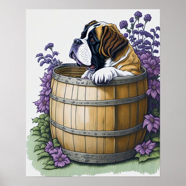 Saint Bernard Hund Poster (Framsidan)