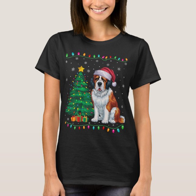 Saint Bernard Hund Santa Hat Manar Women Kids Jula T Shirt (Framsida)