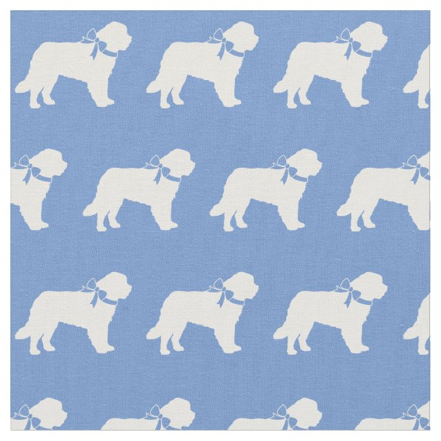 Saint Bernard Hund Silhouette Pet Light Blue Tyg (Närbild)