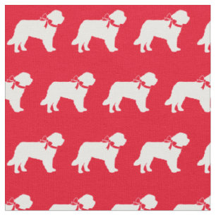 Saint Bernard Hund Silhouette Pet Red Tyg