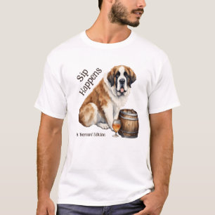 Saint Bernard Hund Sip Happens T Shirt
