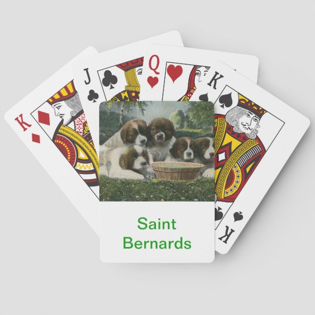 Saint Bernard Hund-spelkort Casinokort (Baksidan)