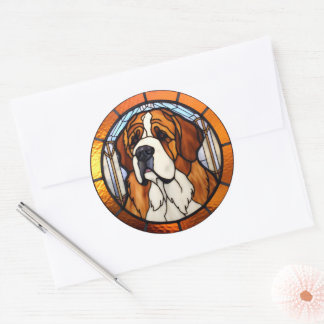 Saint Bernard Hund Sticker Pack Runt Klistermärke