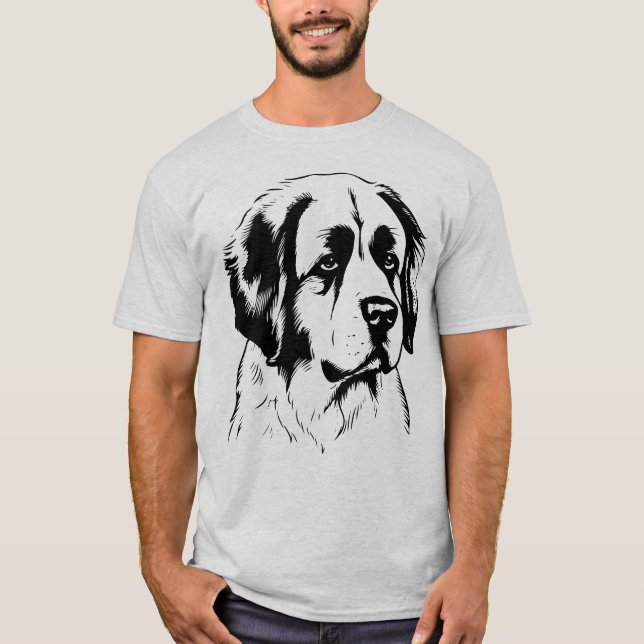 Saint Bernard Hund T Shirt (Framsida)